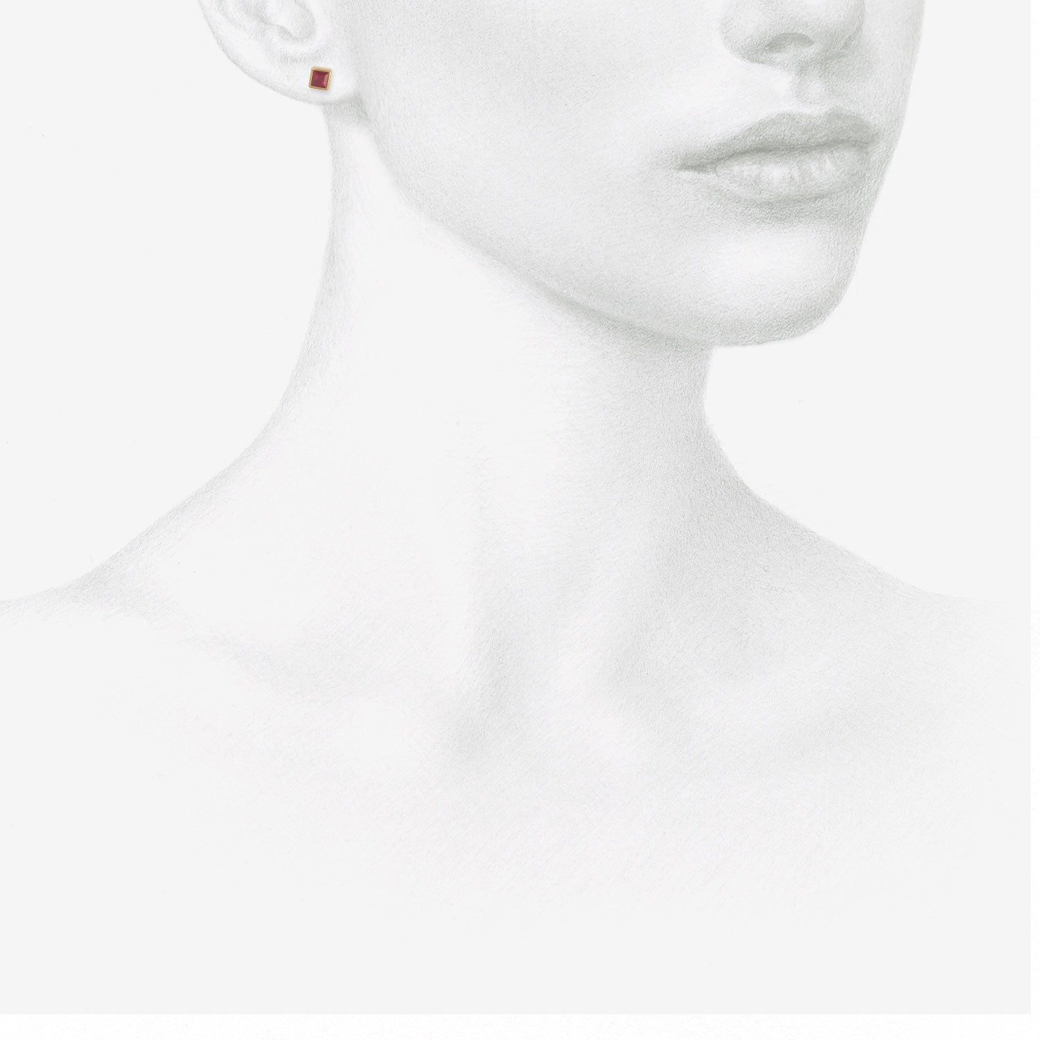 LOLA BROOKS 18K & SQUARE RUBY STUDS, 1.01CT