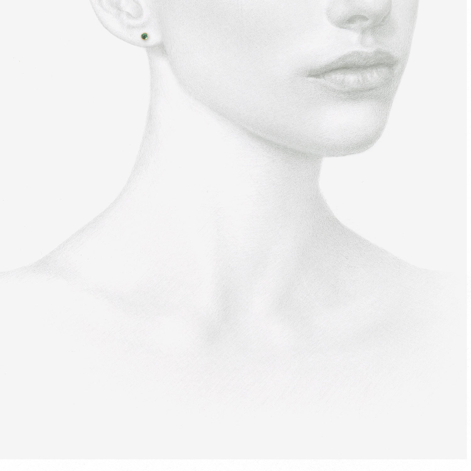 LOLA BROOKS 18K & TINY ROUND CABOCHON COLOMBIAN EMERALD STUDS, .40CT