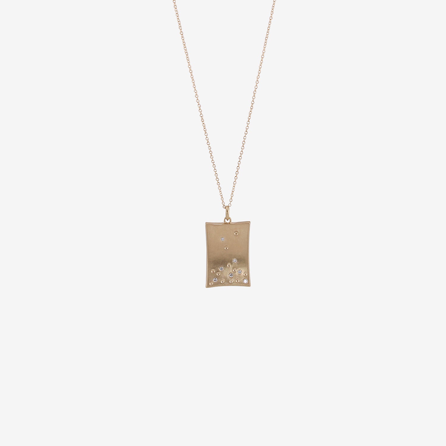 NICOLE LANDAW 14K & DIAMOND LARGE CHAMPAGNE BUBBLES PENDANT, .12CT