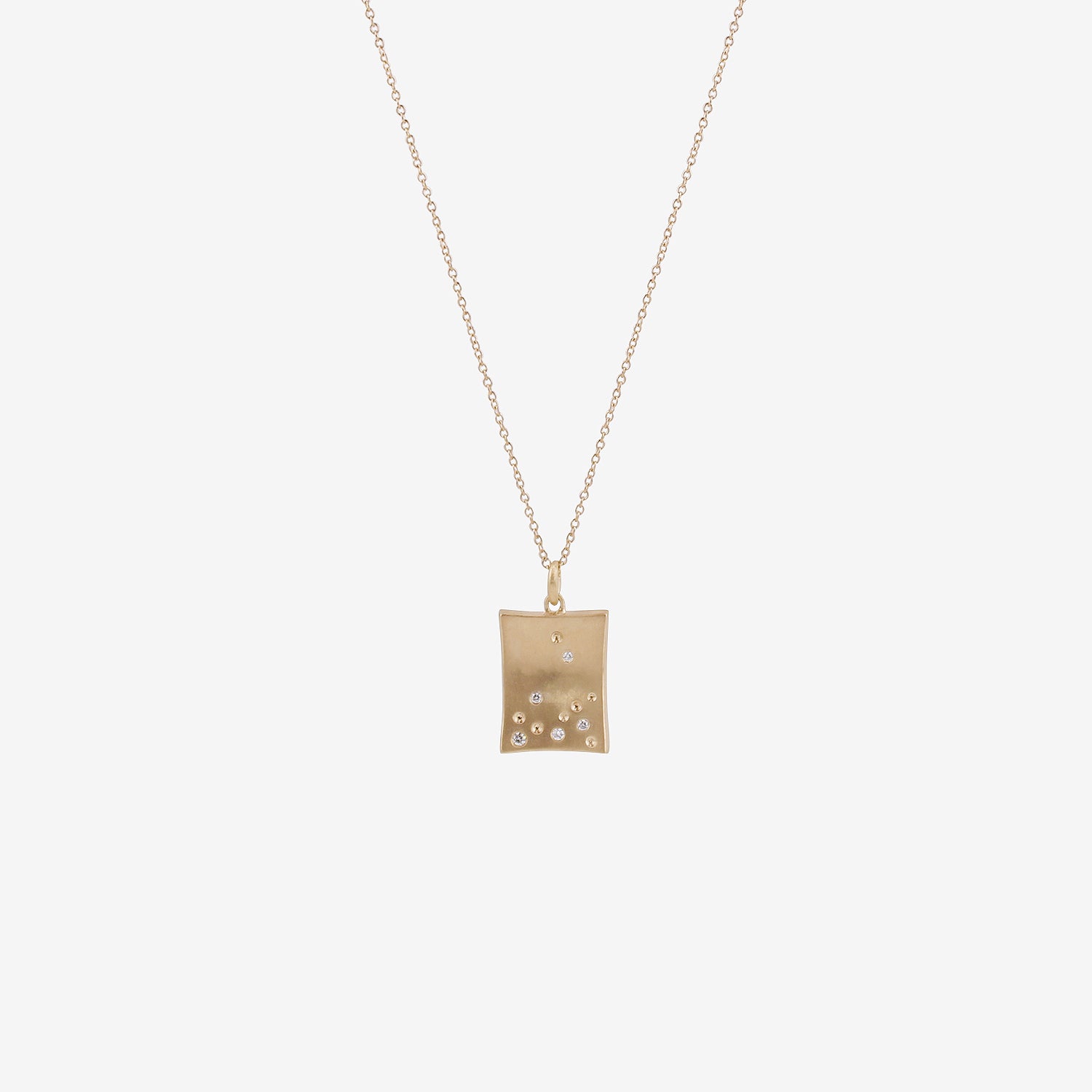 NICOLE LANDAW 14K & DIAMOND SMALL CHAMPAGNE BUBBLES PENDANT, .08CT
