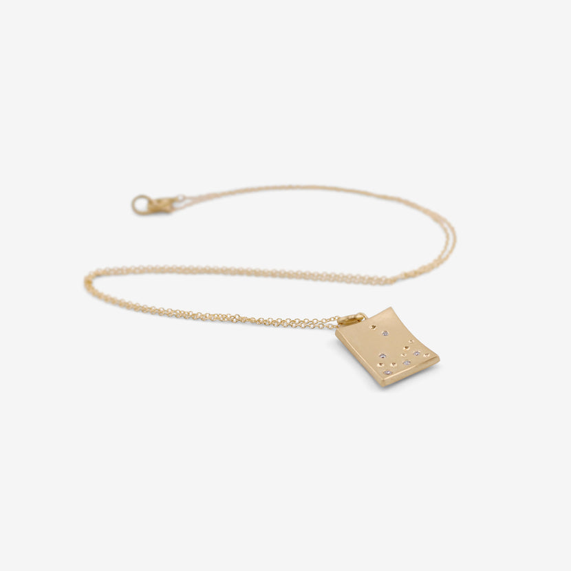 NICOLE LANDAW 14K & DIAMOND SMALL CHAMPAGNE BUBBLES PENDANT, .08CT