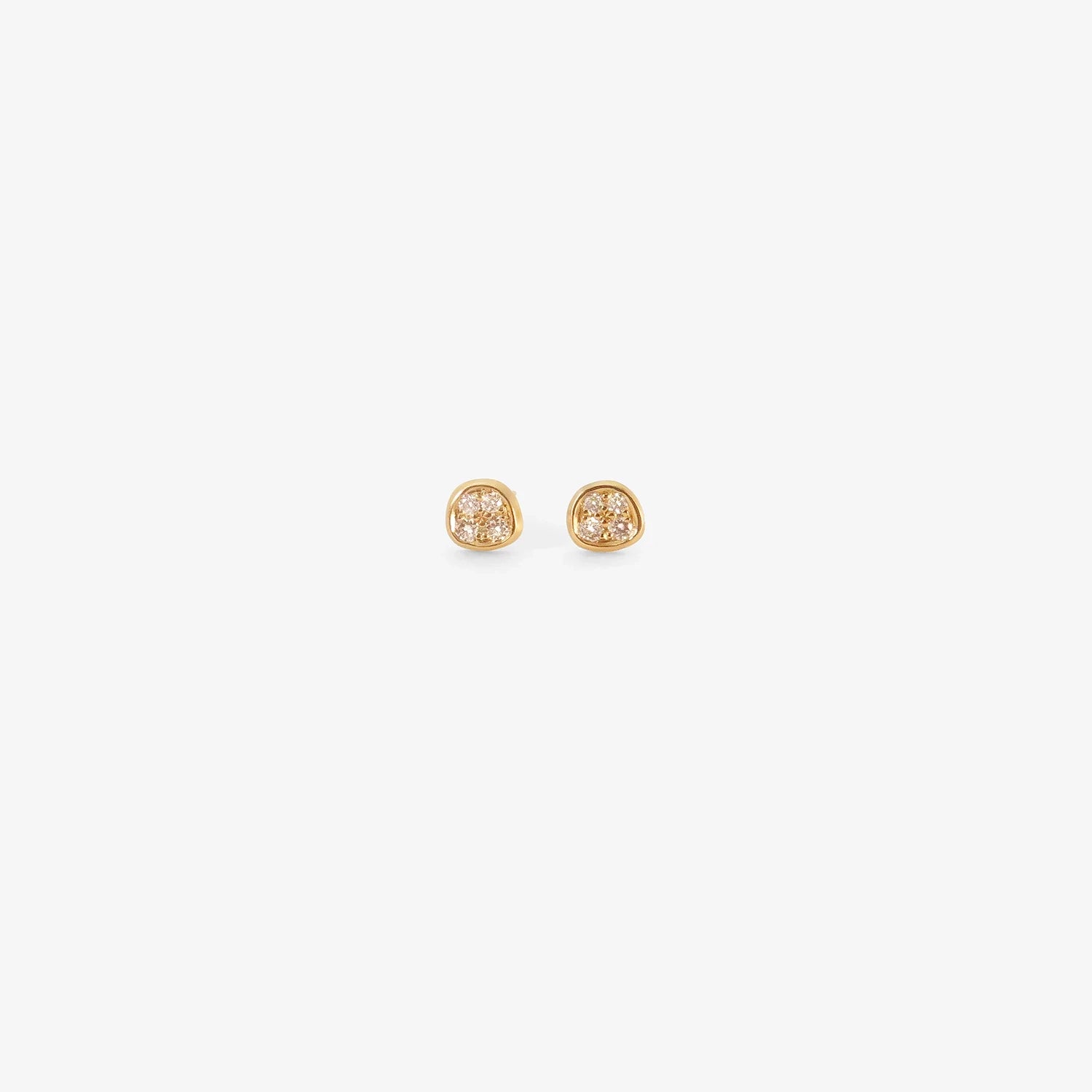 NICOLE LANDAW 14K & DIAMOND SQUARE SKIPPING STONE STUDS, .09CT