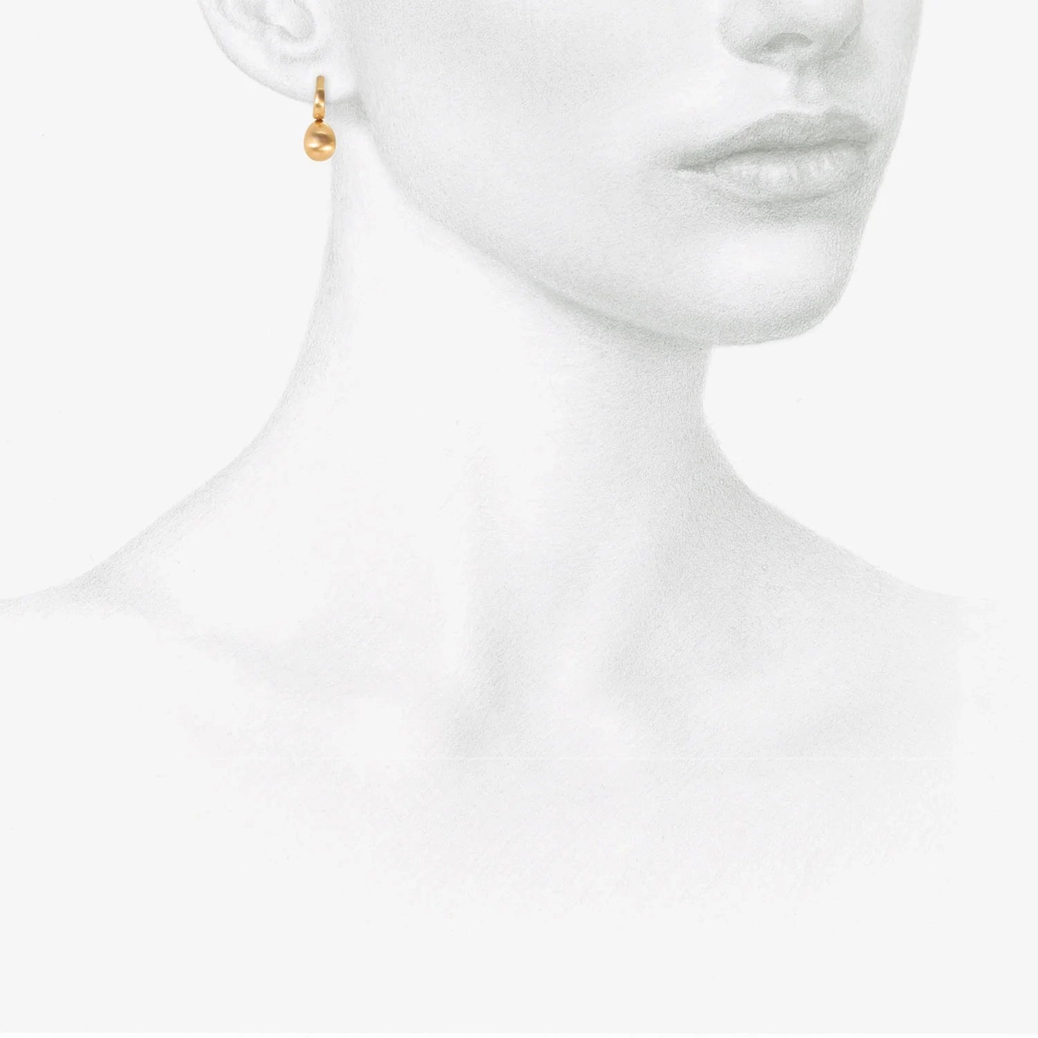 NICOLE LANDAW 14K HUGGIE HOOPS WITH GOLDEN 'PEARL' DROPS
