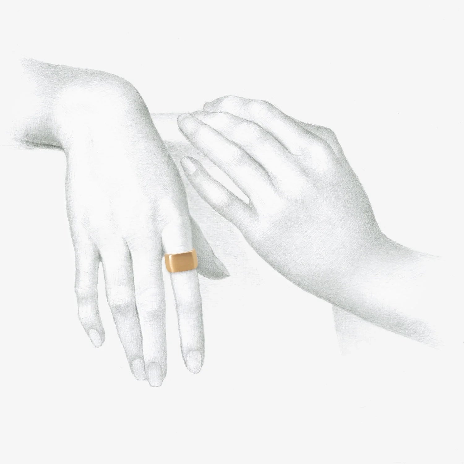 NICOLE LANDAW 14K CUSHION SQUARE BAND