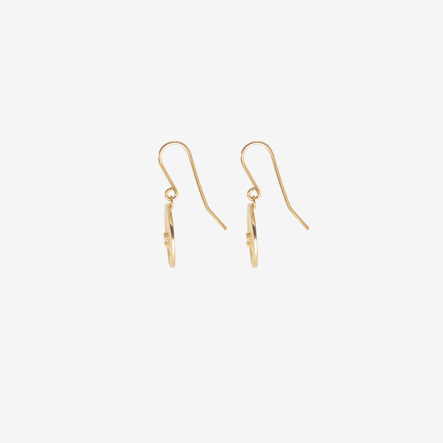 NICOLE LANDAW 14K FLOWER STAMP EARRINGS WITH DIAMONDS, .08CT