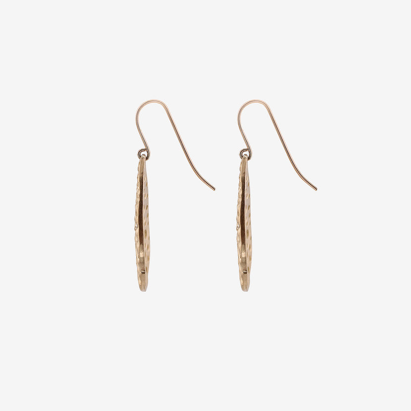 NICOLE LANDAW 14K FRENCH LACE TEARDROP EARRINGS WITH DIAMONDS, .11CT