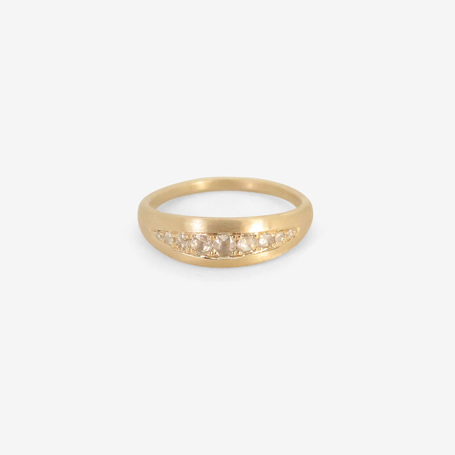 NICOLE LANDAW 14K GRADUATED BAND WITH GRADUATING ROSE-CUT DIAMONDS, .15CT