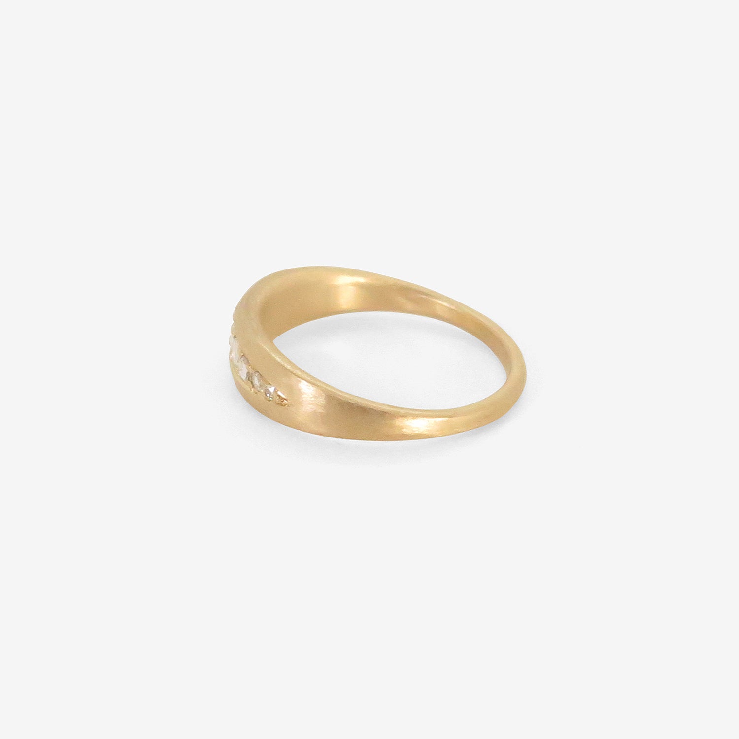 NICOLE LANDAW 14K GRADUATED BAND WITH GRADUATING ROSE-CUT DIAMONDS, .15CT