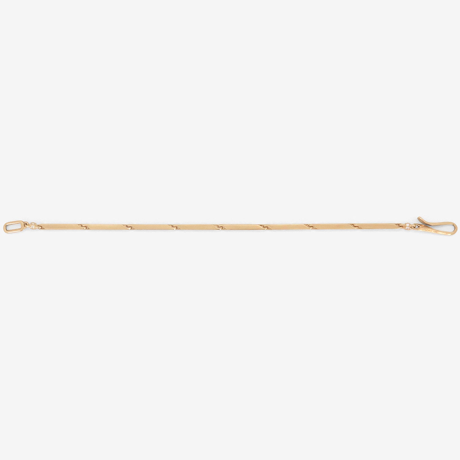 NICOLE LANDAW 14K HEAVYWEIGHT FOB CHAIN BRACELET WITH DIAMOND RONDELLES, .25CT