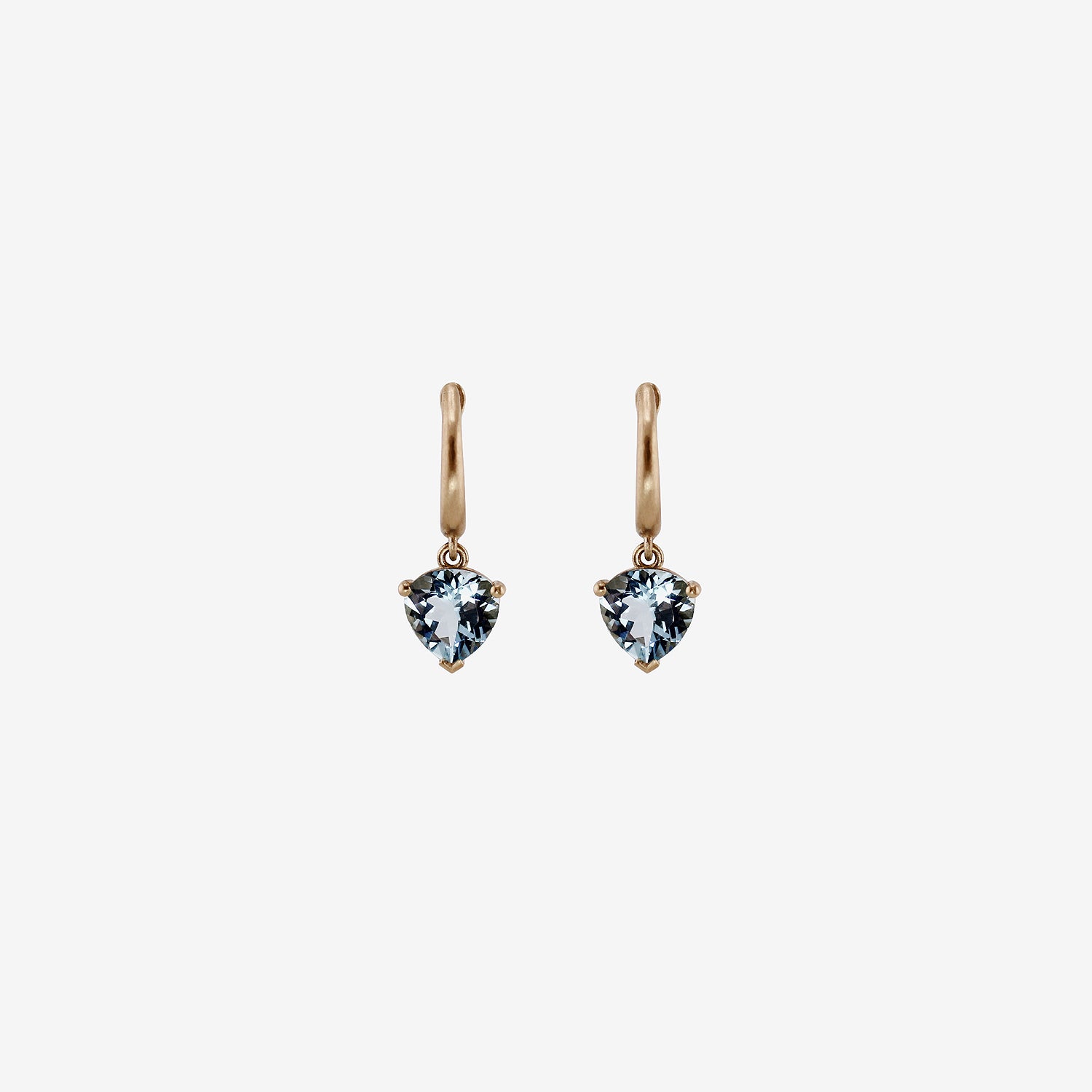 NICOLE LANDAW 14K & AQUAMARINE HUGGIE HOOPS
