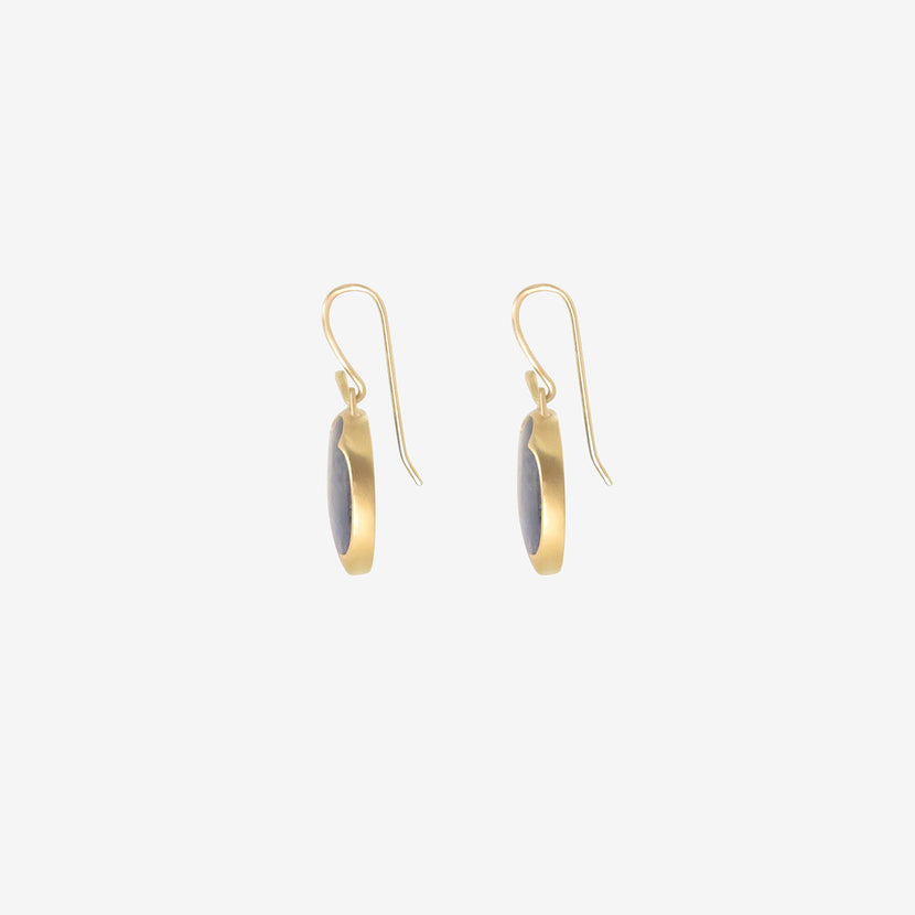 GABRIELLA KISS 18K & OVAL KYANITE EARRINGS