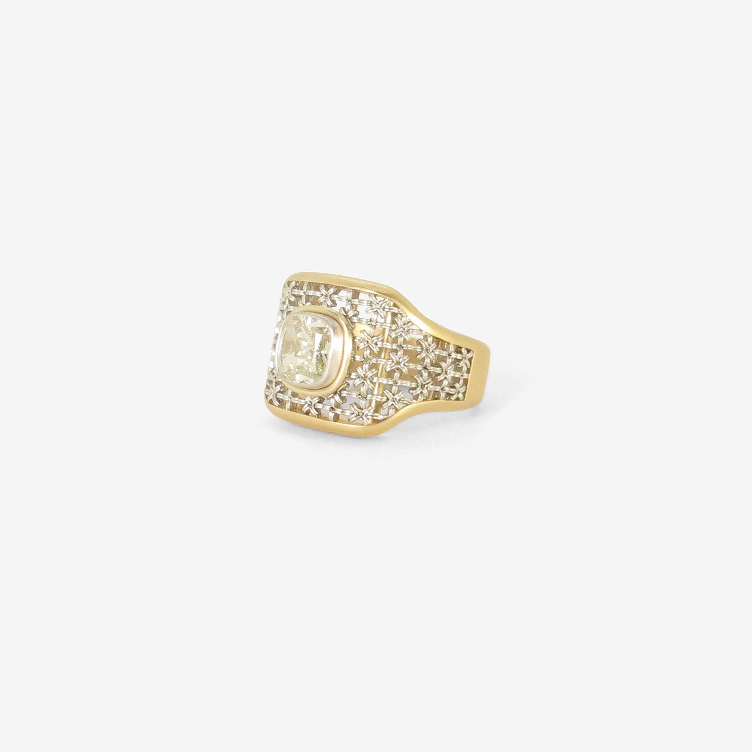 NIKOLLE RADI 18K & PLATINUM RING WITH CUSHION-CUT DIAMOND, 1.50CT