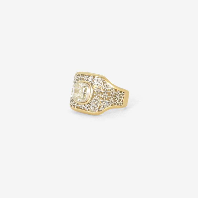 NIKOLLE RADI 18K & PLATINUM RING WITH CUSHION-CUT DIAMOND, 1.50CT