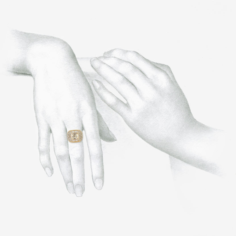 NIKOLLE RADI 18K & PLATINUM RING WITH CUSHION-CUT DIAMOND, 1.50CT
