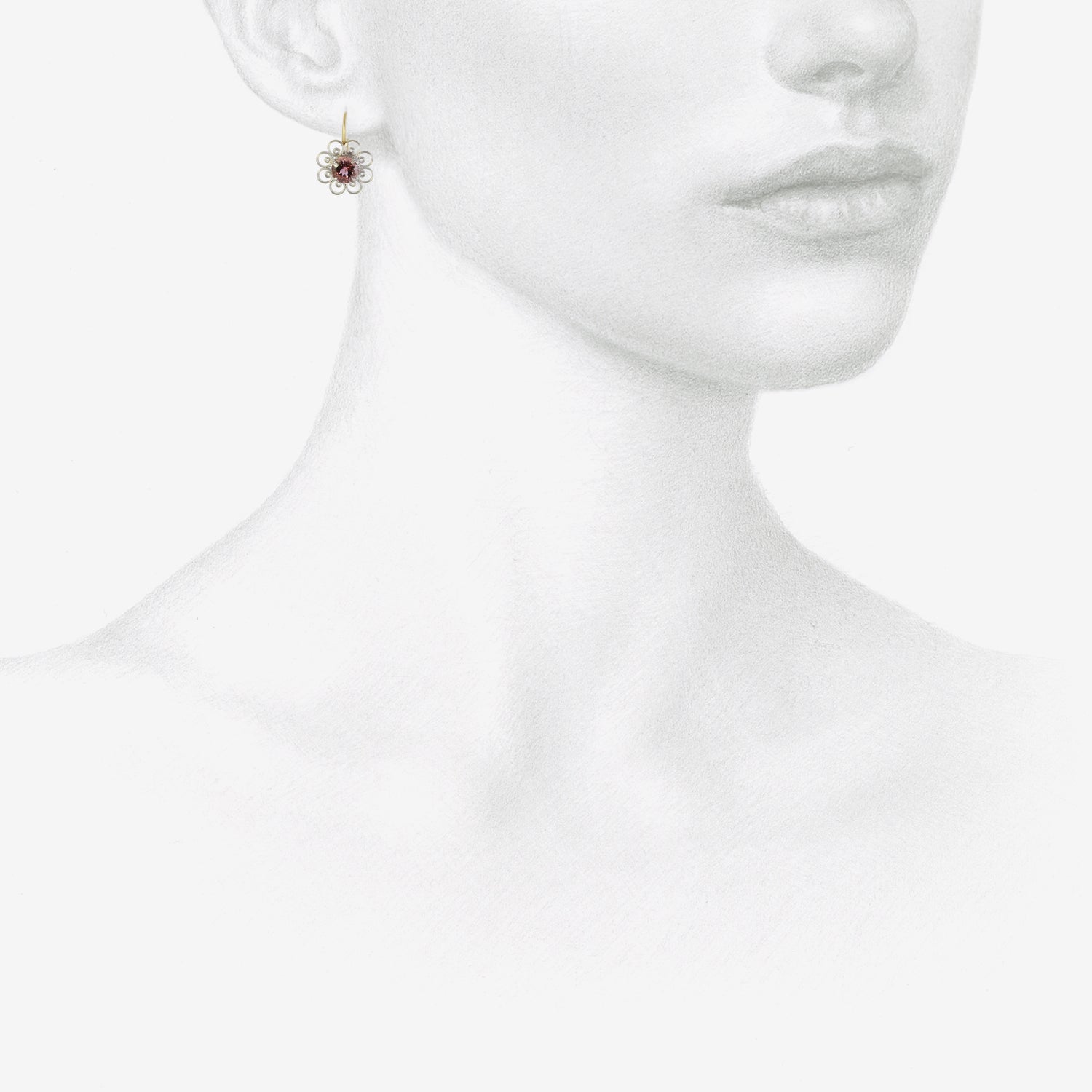 NIKOLLE RADI 18K & PLATINUM HANDSPUN EARRINGS WITH PINK TOURMALINE
