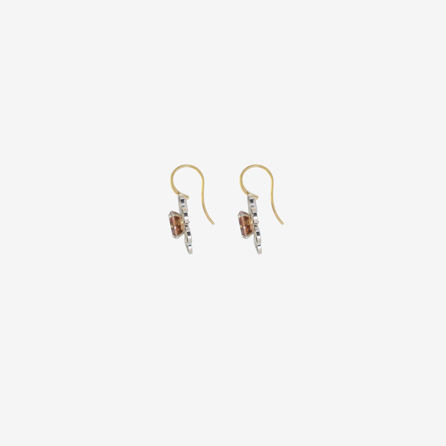 NIKOLLE RADI 18K & PLATINUM HANDSPUN EARRINGS WITH PINK TOURMALINE