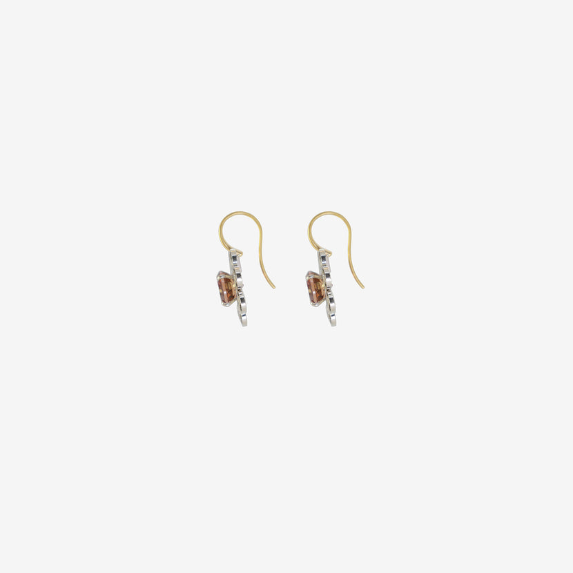 NIKOLLE RADI 18K & PLATINUM HANDSPUN EARRINGS WITH PINK TOURMALINE