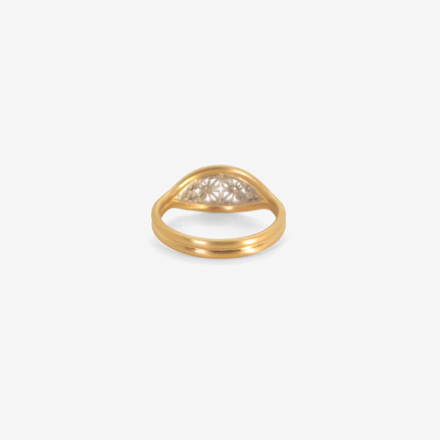 NIKOLLE RADI 18K & PLATINUM MARQUIS RING WITH WHITE DIAMOND PAVÉ