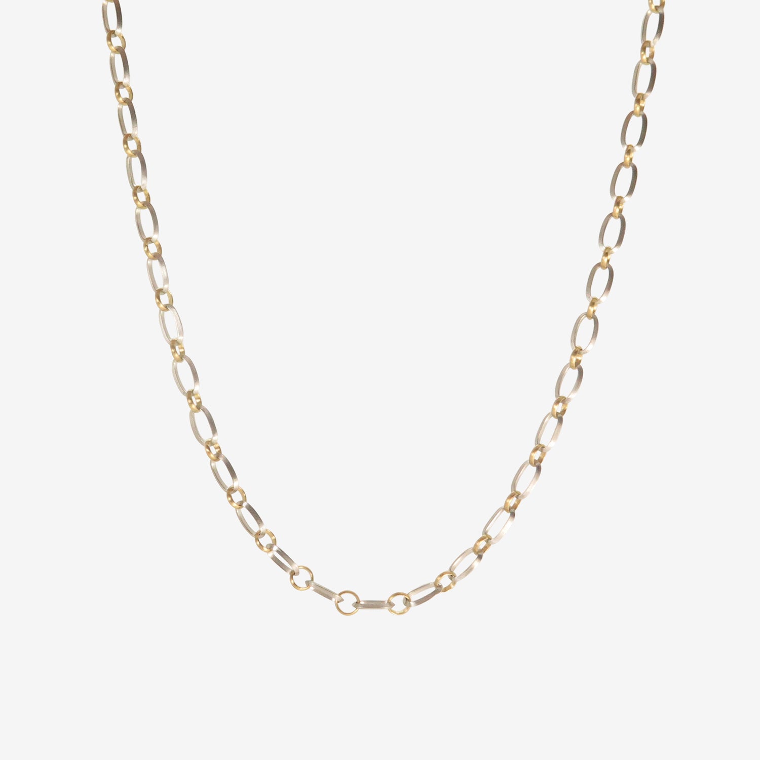 NIKOLLE RADI 18K & PLATINUM OVAL & ROUND LINK CHAIN NECKLACE