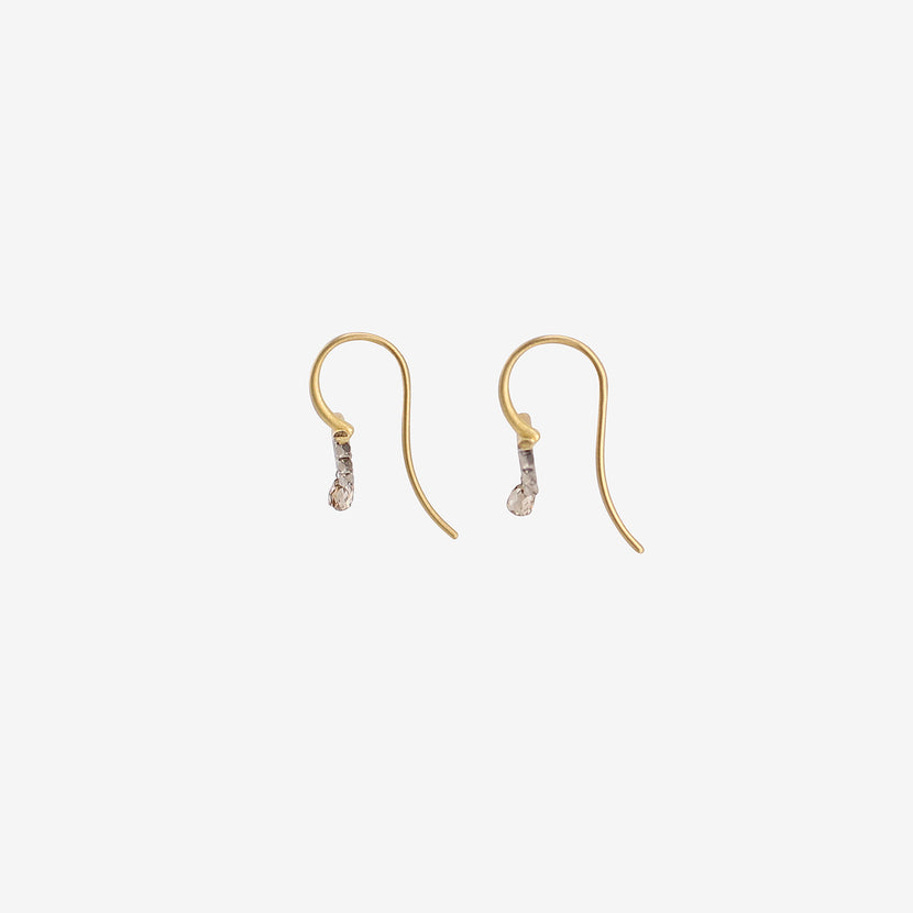 NIKOLLE RADI 18K & PLATINUM SMALL BOW EARRINGS WITH DIAMOND BRIOLETTES