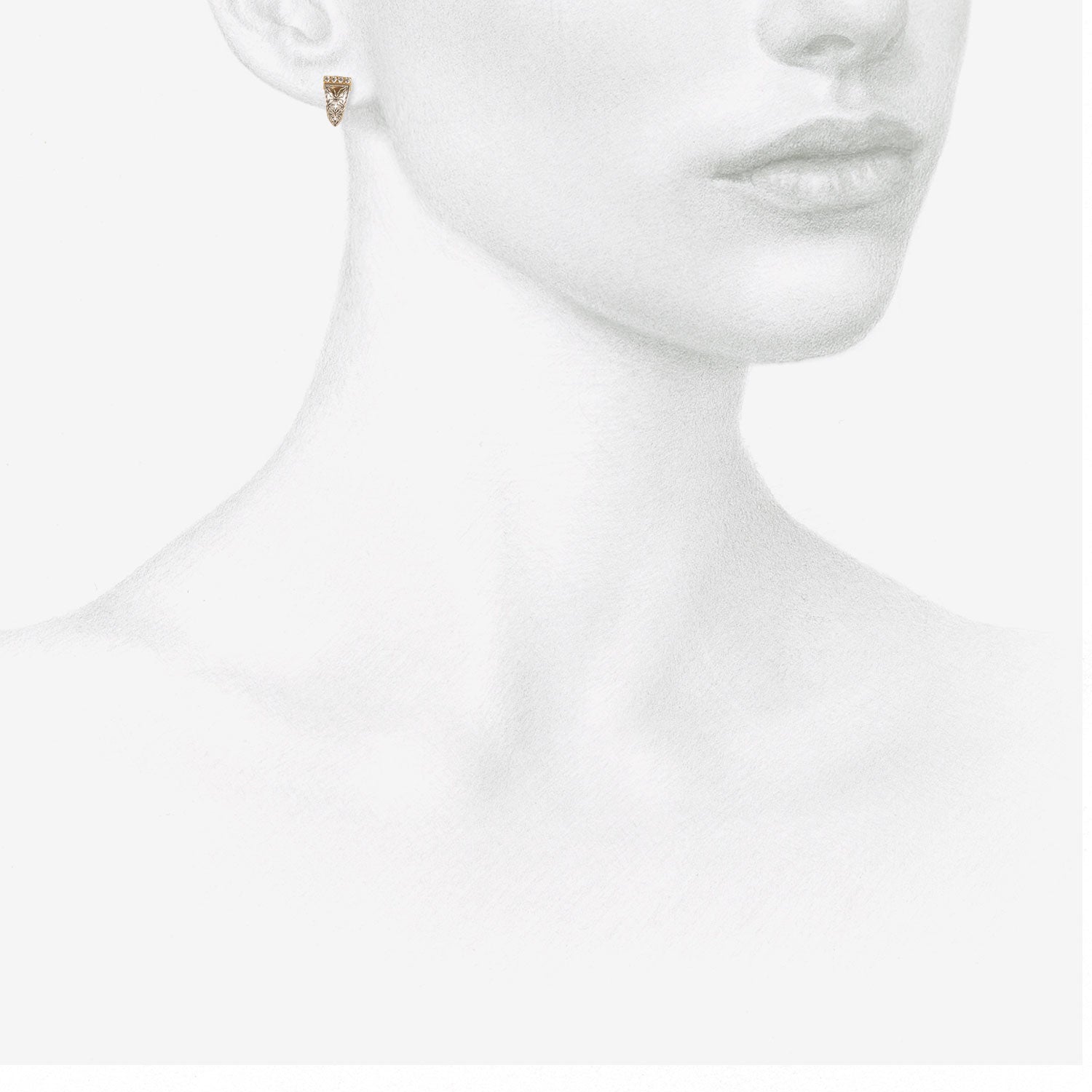 NIKOLLE RADI 18K & PLATINUM CARESS POST EARRINGS WITH WHITE DIAMONDS