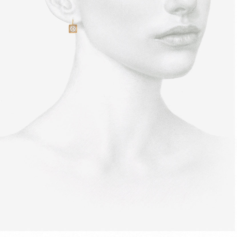 NIKOLLE RADI 18K & PLATINUM TESSELLATION EARRINGS WITH CHAMPAGNE DIAMONDS