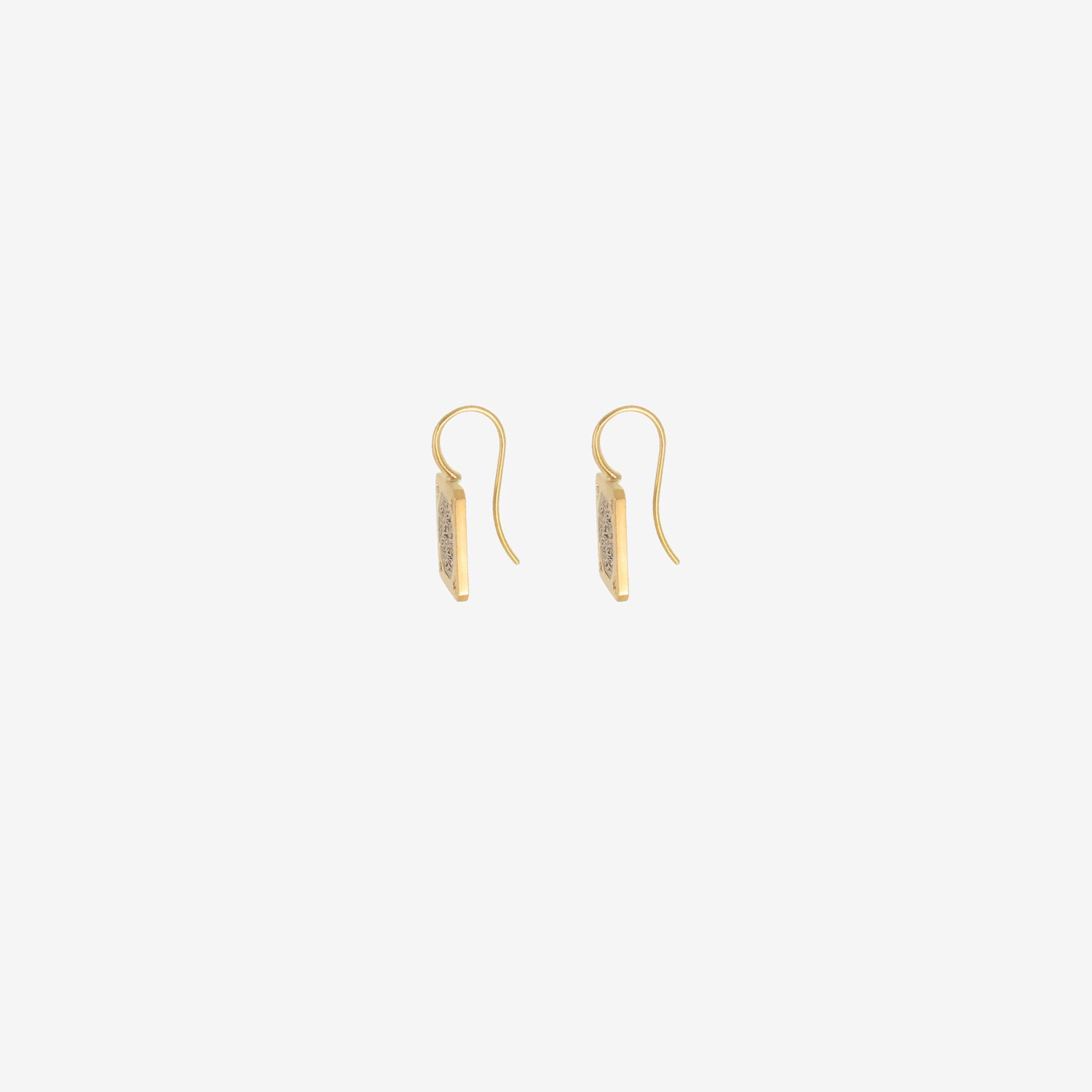 NIKOLLE RADI 18K & PLATINUM TESSELLATION EARRINGS WITH CHAMPAGNE DIAMONDS