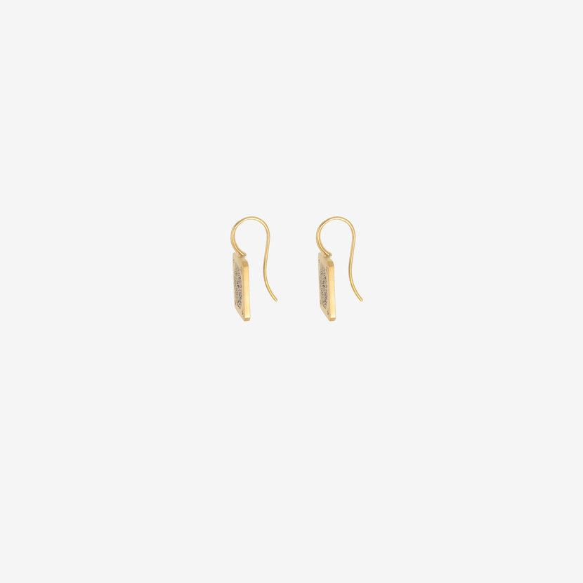 NIKOLLE RADI 18K & PLATINUM TESSELLATION EARRINGS WITH CHAMPAGNE DIAMONDS