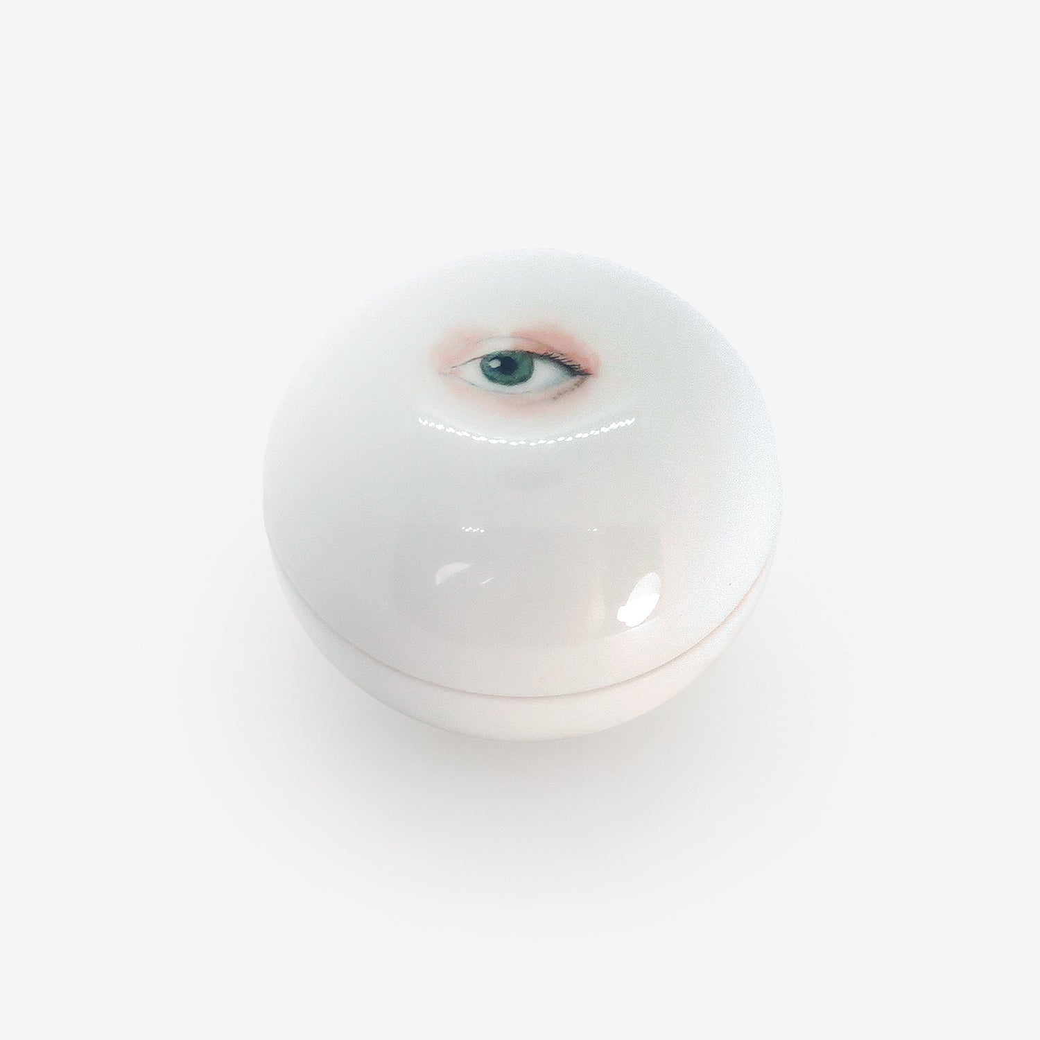 TED MUEHLING SMALL BONBONNIERE WITH PAINTED EYE ON LID