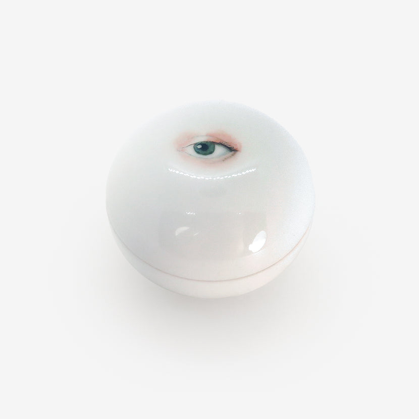 TED MUEHLING SMALL BONBONNIERE WITH PAINTED EYE ON LID