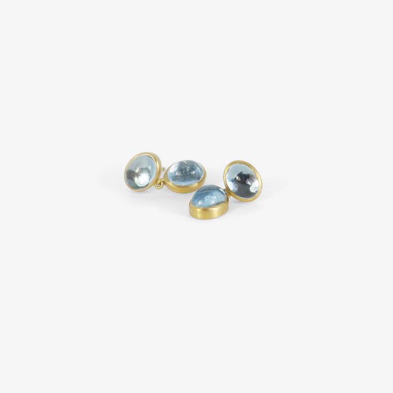 PROUNIS 22K & AQUAMARINE SMALL AMPHORA EARRINGS