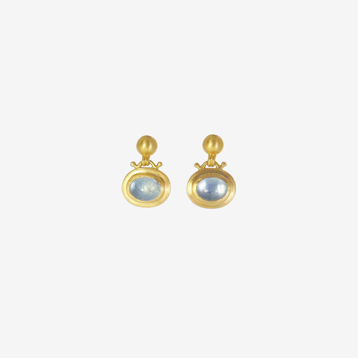 PROUNIS 22K & AQUAMARINE SMALL BELL EARRINGS