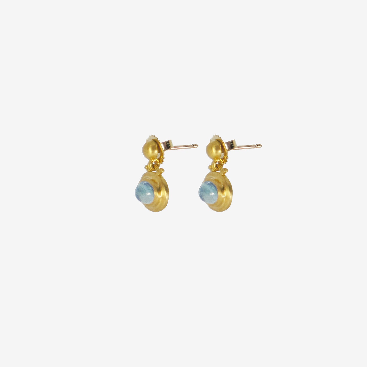 PROUNIS 22K & AQUAMARINE SMALL BELL EARRINGS