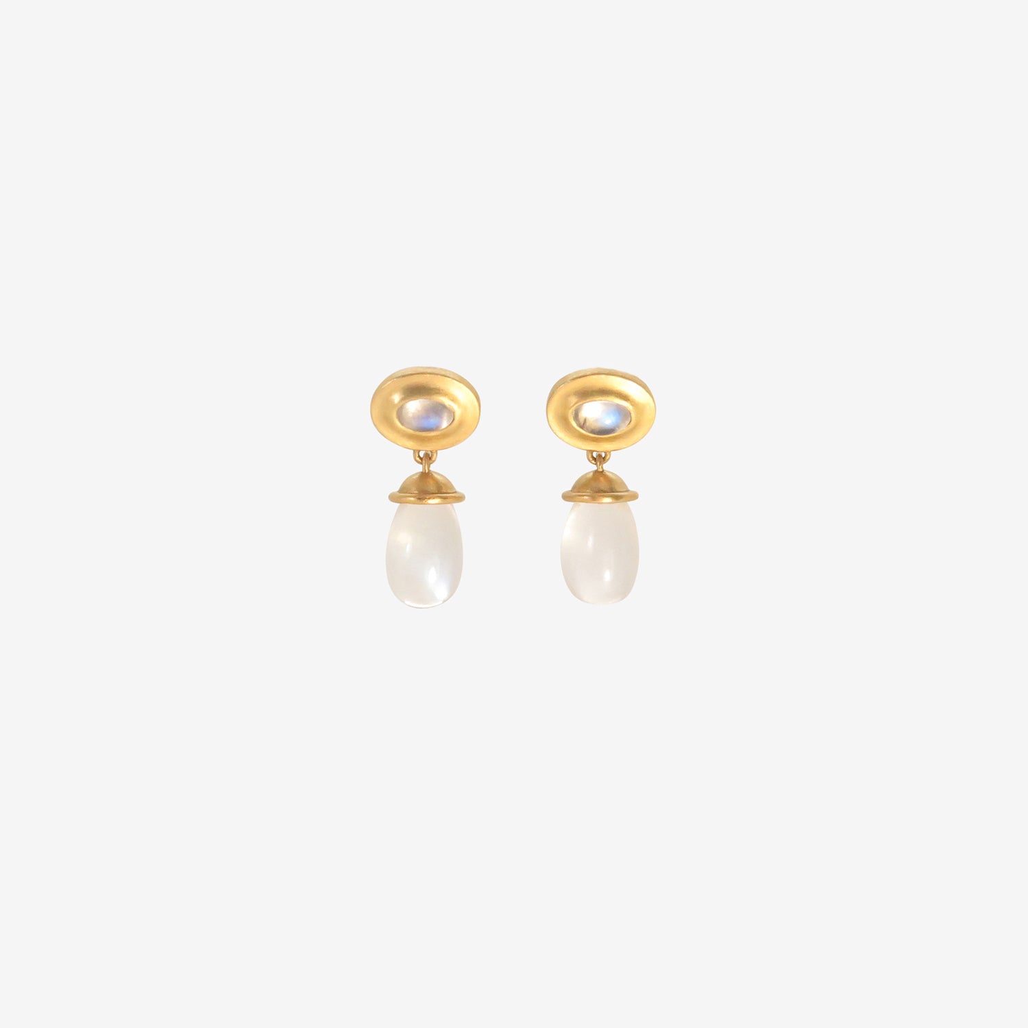 PROUNIS 22K & RAINBOW MOONSTONE ALABASTRA DANGLE EARRINGS