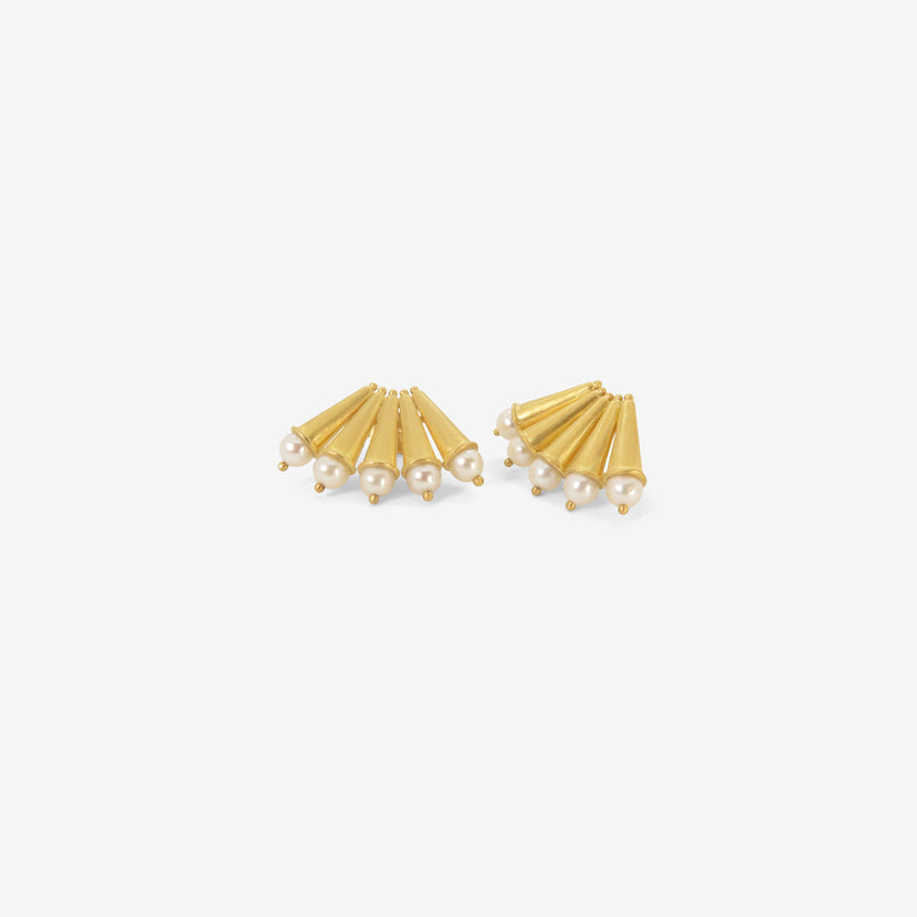 PROUNIS 22K & SOUTH SEA KESHI PEARL JANAM EARRINGS