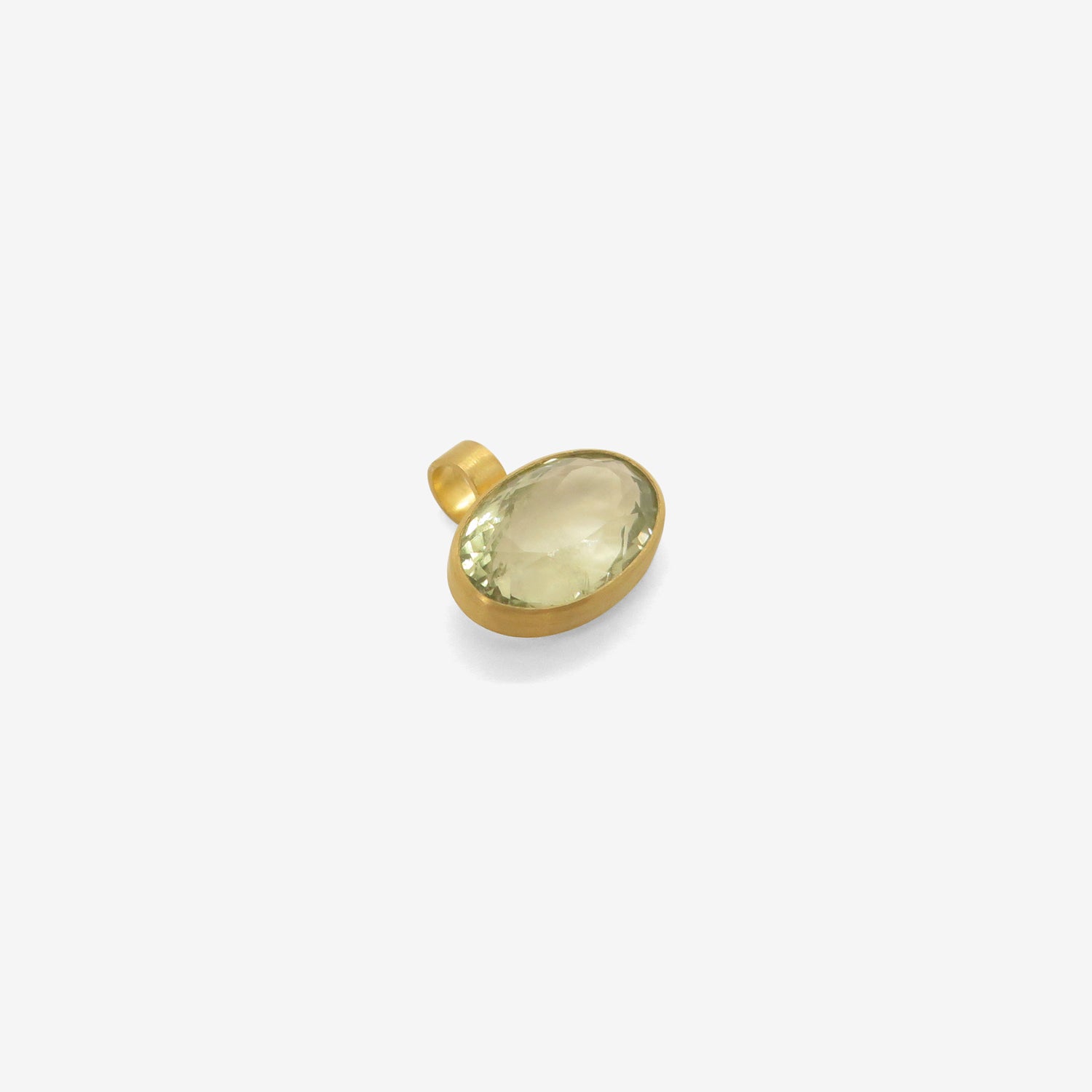 ROSANNE PUGLIESE 22K & FACETED OVAL GREEN AMETHYST PENDANT, 11CT