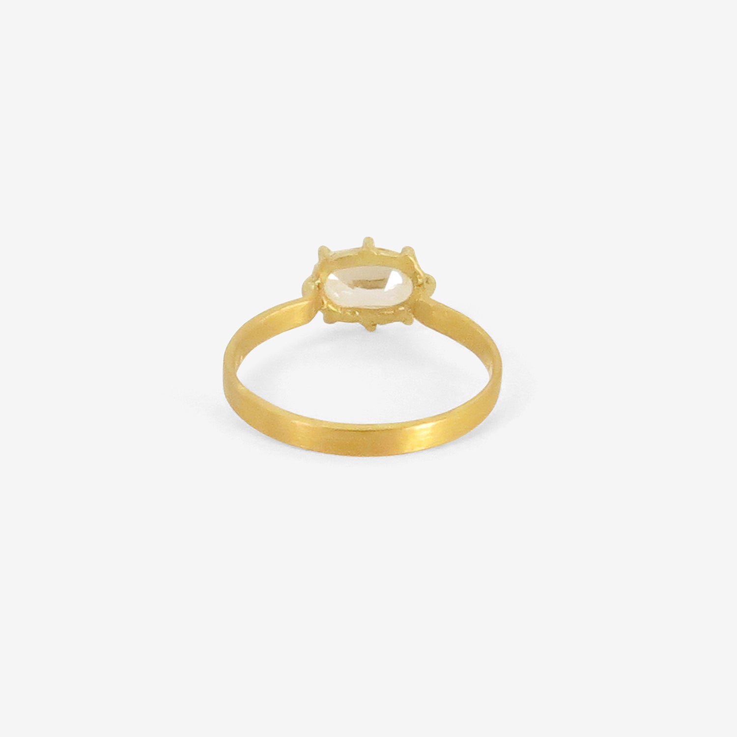 ROSANNE PUGLIESE 22K & OVAL OLD-MINE-CUT DIAMOND EAST/WEST RING, 1CT