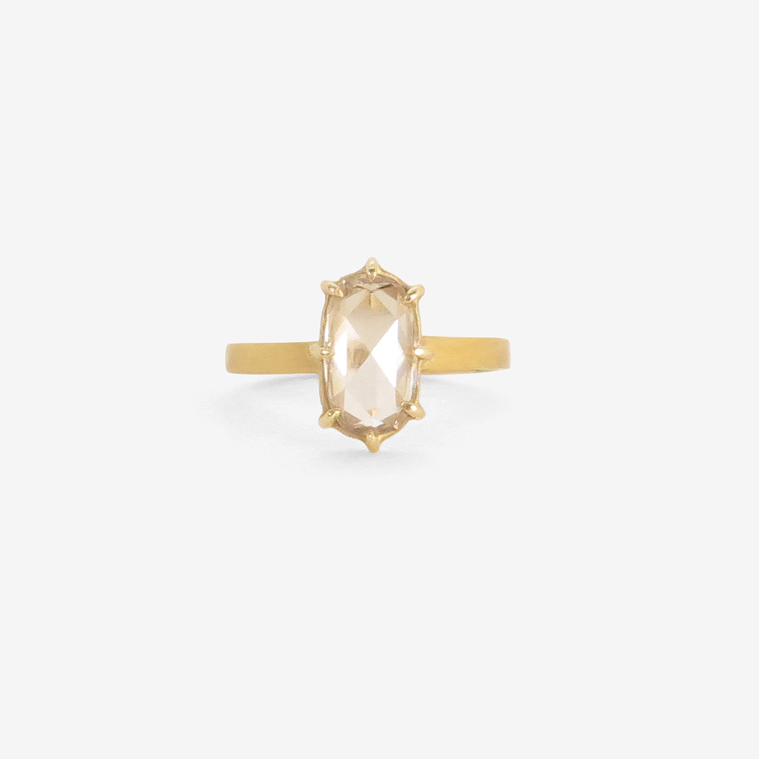 ROSANNE PUGLIESE 22K & PRONG-SET ROSE-CUT CHAMPAGNE DIAMOND RING, 1.58CT