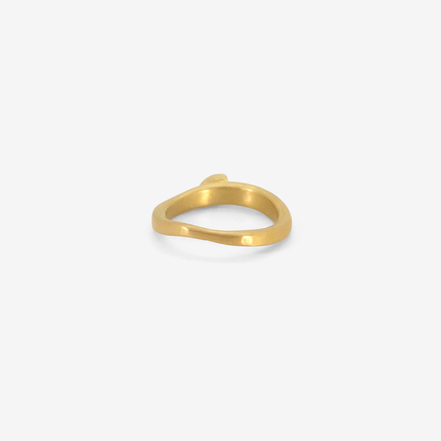 ROSANNE PUGLIESE 22K WAVE RING WITH MARQUIS DIAMOND, .11CT