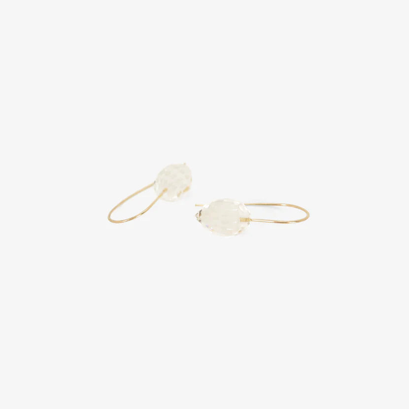 ROSANNE PUGLIESE 18K & CARVED ROCK CRYSTAL DROP EARRINGS