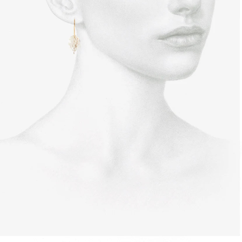 ROSANNE PUGLIESE 18K & CARVED ROCK CRYSTAL DROP EARRINGS