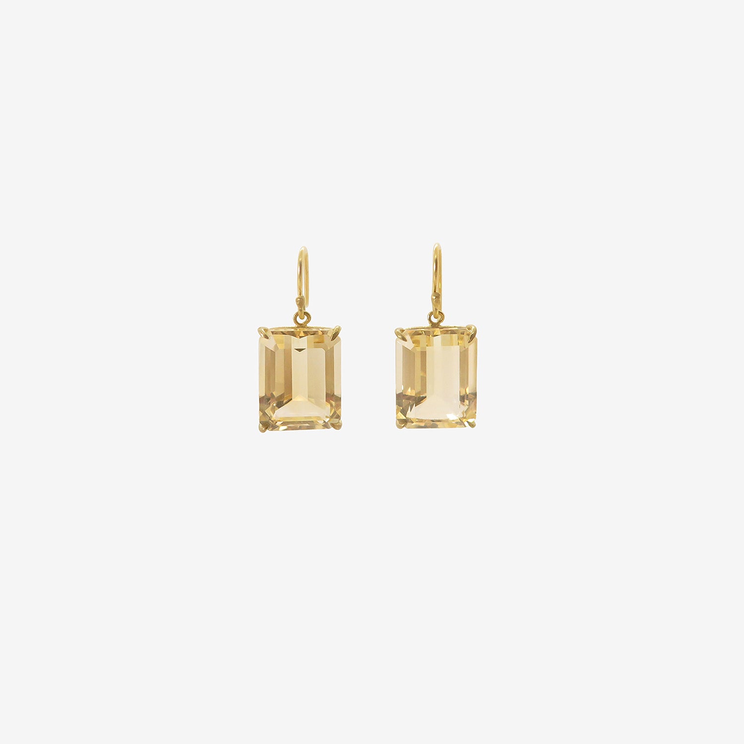 ROSANNE PUGLIESE 18K & EMERALD-CUT CITRINE EARRINGS