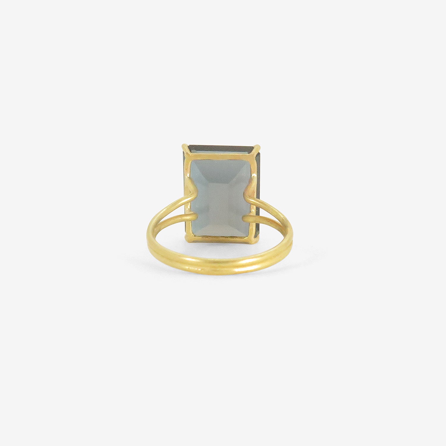 ROSANNE PUGLIESE 18K & EMERALD-CUT LONDON BLUE TOPAZ RING