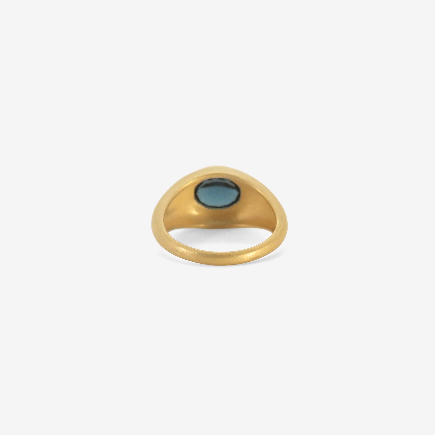ROSANNE PUGLIESE 22K & FACETED OVAL LONDON BLUE TOPAZ DOMED RING, 3CT