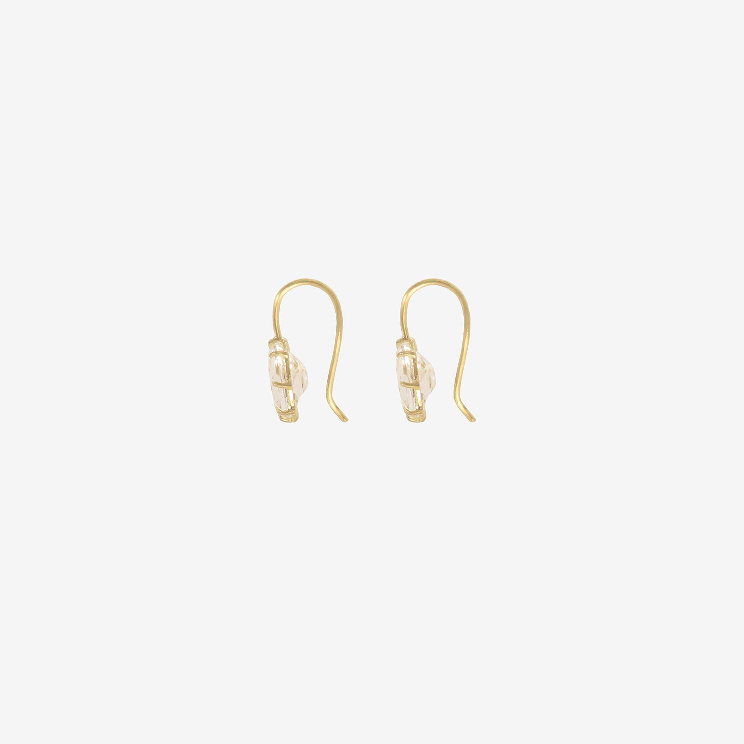 ROSANNE PUGLIESE 18K & FACETED OVAL WHITE TOPAZ NORTH/SOUTH DROP EARRINGS