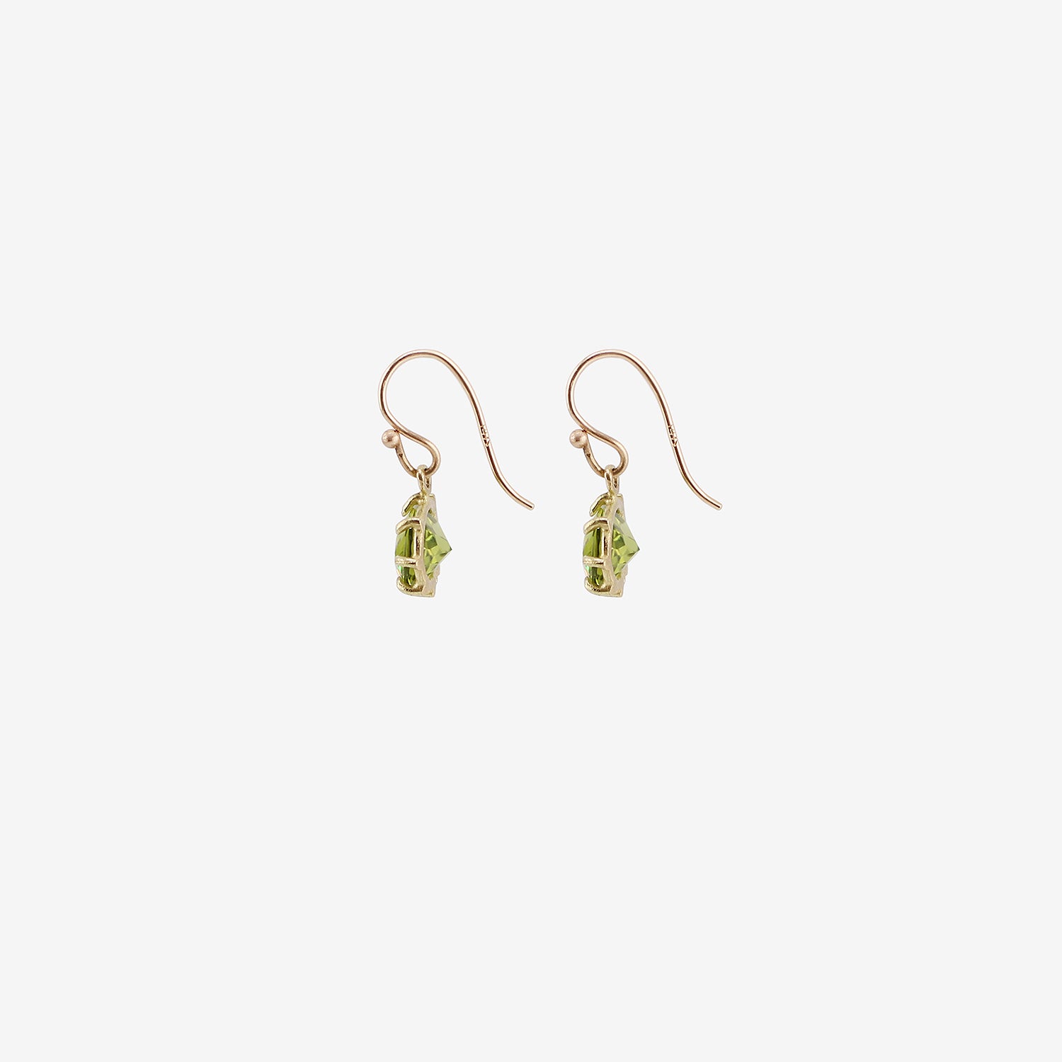 ROSANNE PUGLIESE 18K & FACETED OVAL PERIDOT EAST/WEST MINI GEM EARRINGS