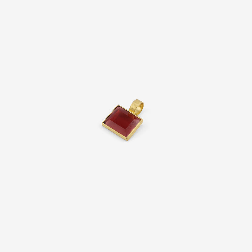 ROSANNE PUGLIESE 22K & RECTANGULAR GARNET SLICE PENDANT