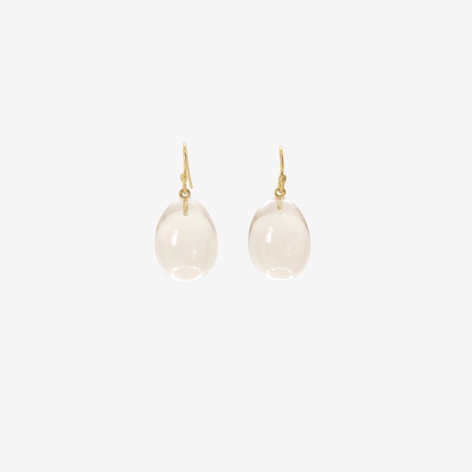 ROSANNE PUGLIESE 18K & ROCK CRYSTAL EGG EARRINGS