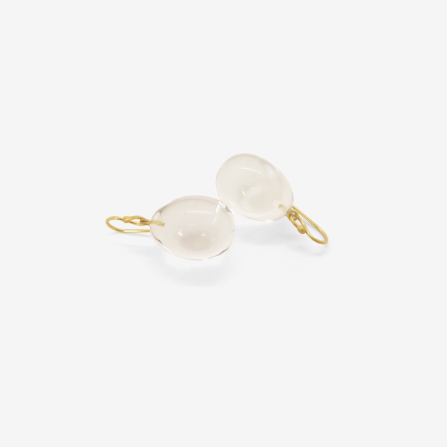 ROSANNE PUGLIESE 18K & ROCK CRYSTAL EGG EARRINGS