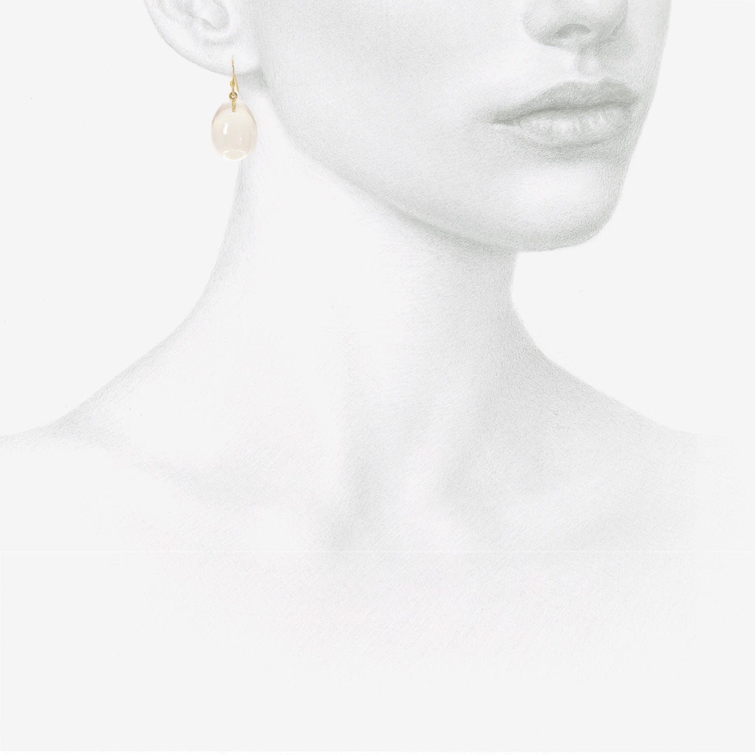 ROSANNE PUGLIESE 18K & ROCK CRYSTAL EGG EARRINGS